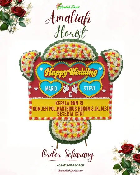 Papan Bunga Pernikahan Poyowa Kecil